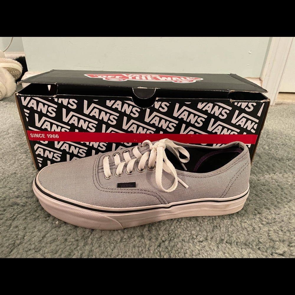 VANS light grey lined shoes